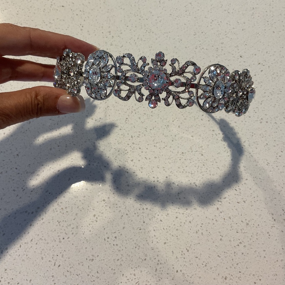 Wedding, Prom Silver Rhinestone Tiara Headband